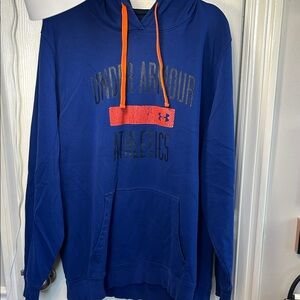 Under Armour Men's Royal Blue Hoodie with Orange Accents